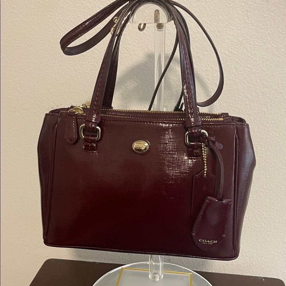 Coach Peyton Maroon Leather Mini Carryall Satchel NWOT SOLD
